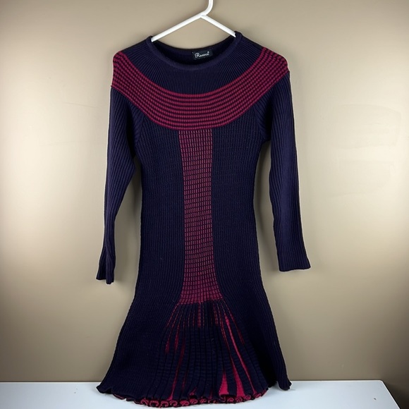 Rewance Indigo  Fitted Midi Sweater Dress - Picture 5 of 11